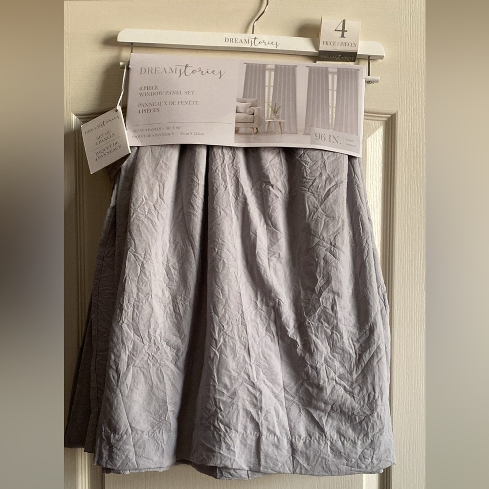 Crushed texture curtain set - 4 panels